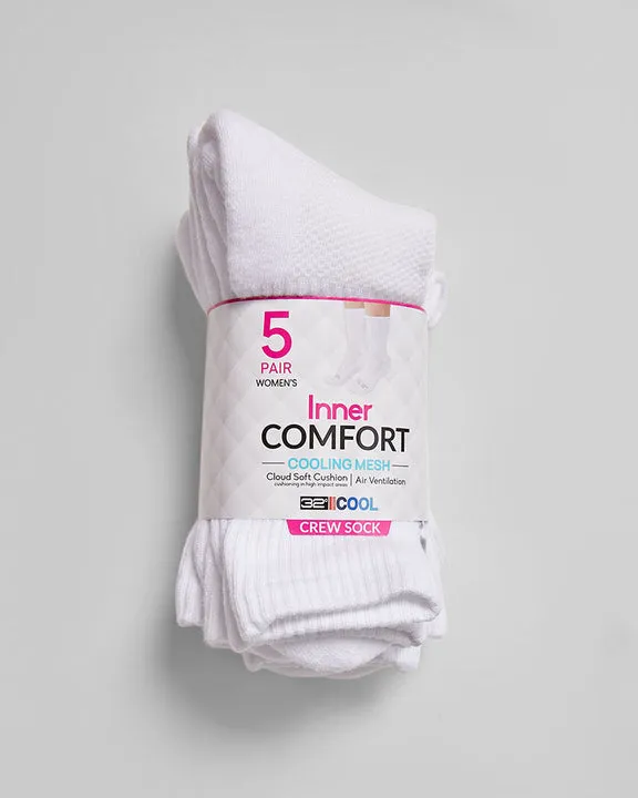 WOMEN'S 5-PACK COOL COMFORT CREW SOCKS