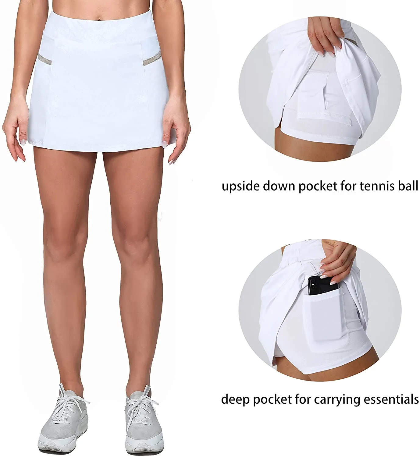 Women's Athletic Skirts with Built-in Shorts Skorts for Golf Tennis Running Workout and Casual