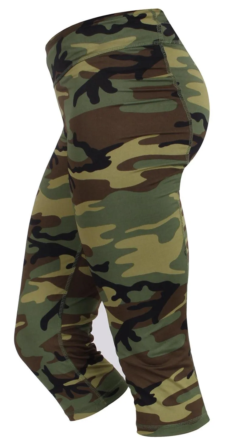 Womens Camo Workout Performance Capris