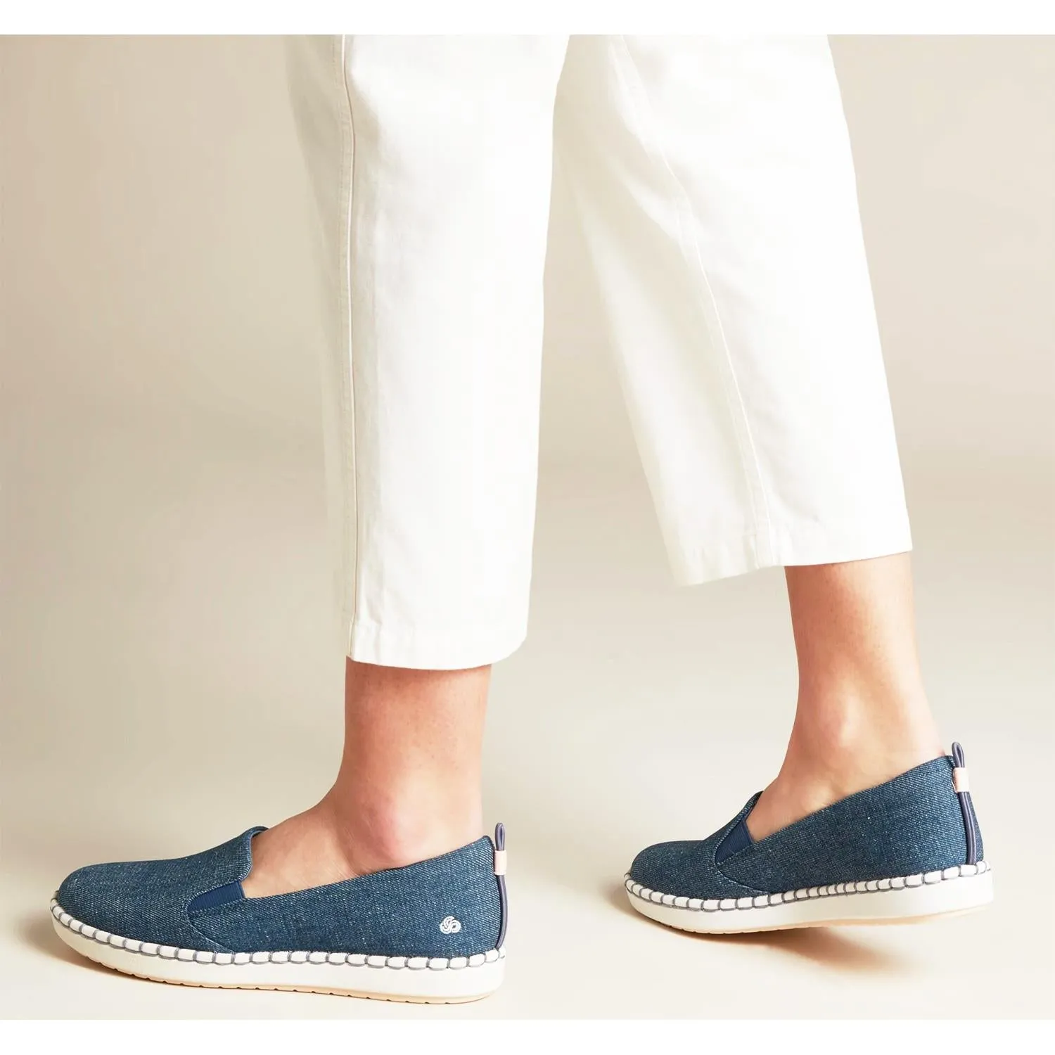 Women's Clarks CS Step Glow Slip Denim Canvas