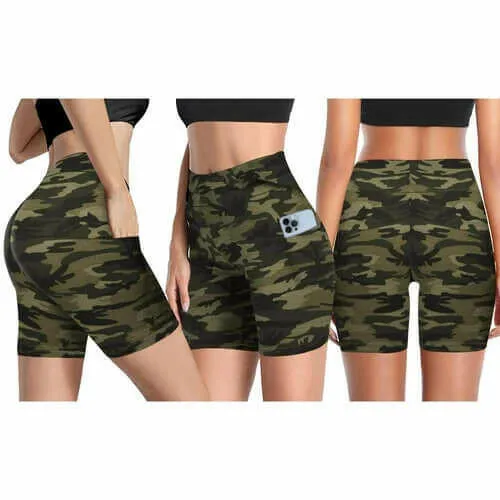 Womens High Waisted Yoga Workout Shorts