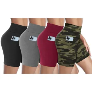 Womens High Waisted Yoga Workout Shorts