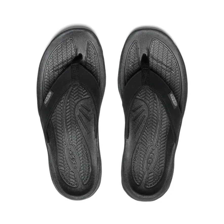 Women's Keen Kona Leather Flip Flop Color: Black/Vapor