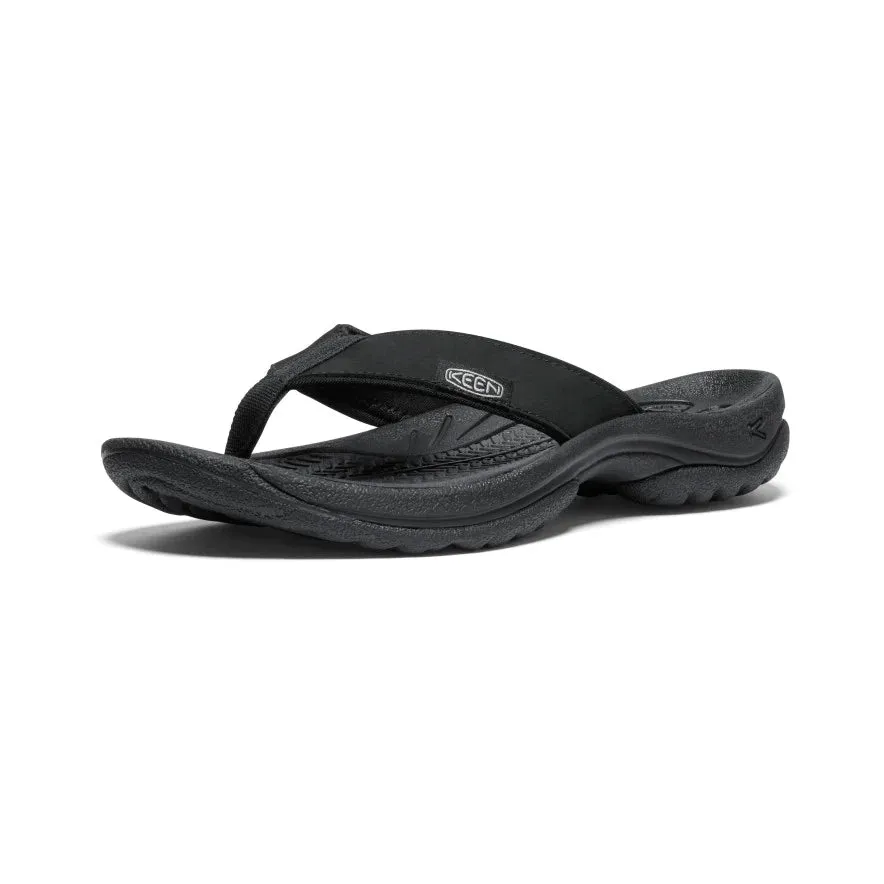 Women's Keen Kona Leather Flip Flop Color: Black/Vapor