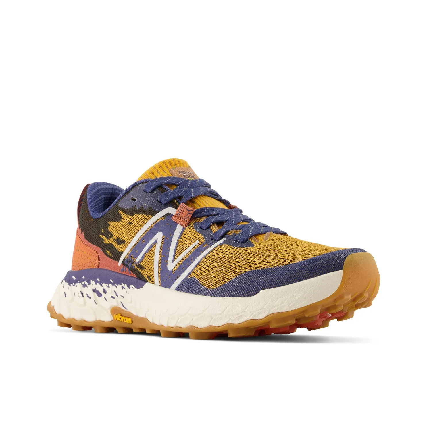 Women's New Balance Fresh Foam X Hierro v7 Color: Golden Hour with Moon Shadow & Red Clay