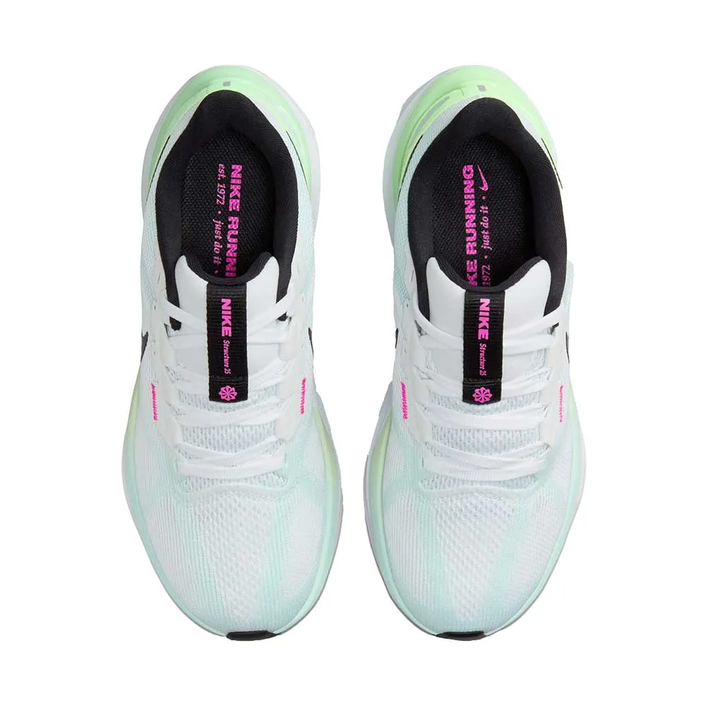 Women's Nike Air Zoom Structure 25 Running Shoe - White/Black-Glacier Blue - Regular (B)