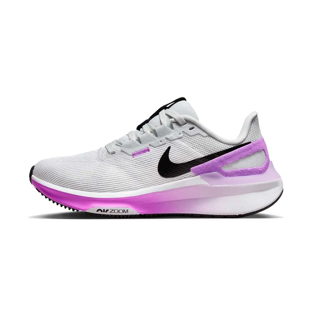 Women's Nike Air Zoom Structure 25 Running Shoe - White/Black-Pure Platinum-Fuchsia Dream- Regular (B)