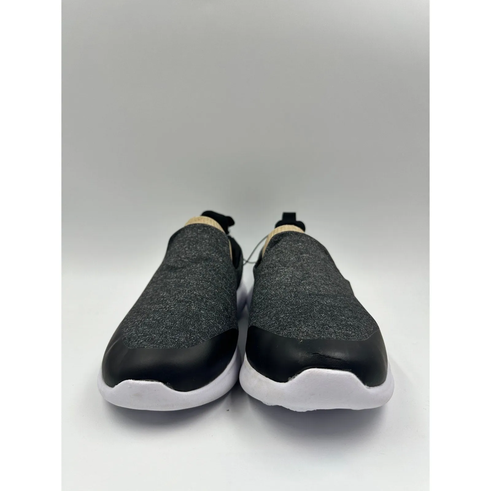 Women's Size 8, Slip-on Dark Gray Sneakers with Air Cool Technology & Cushy Sole