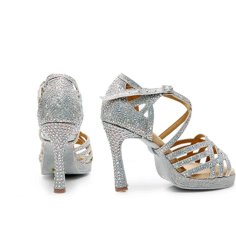 Women's Sparkling Glitter Customized Heel Ballroom Dance Shoes Latin Dance Shoes Dance Heels