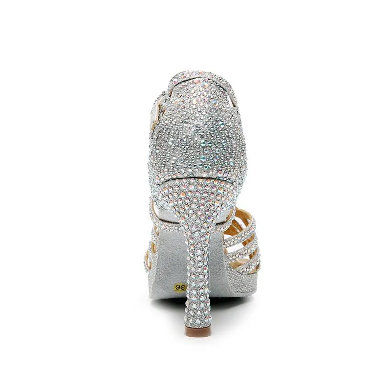 Women's Sparkling Glitter Customized Heel Ballroom Dance Shoes Latin Dance Shoes Dance Heels