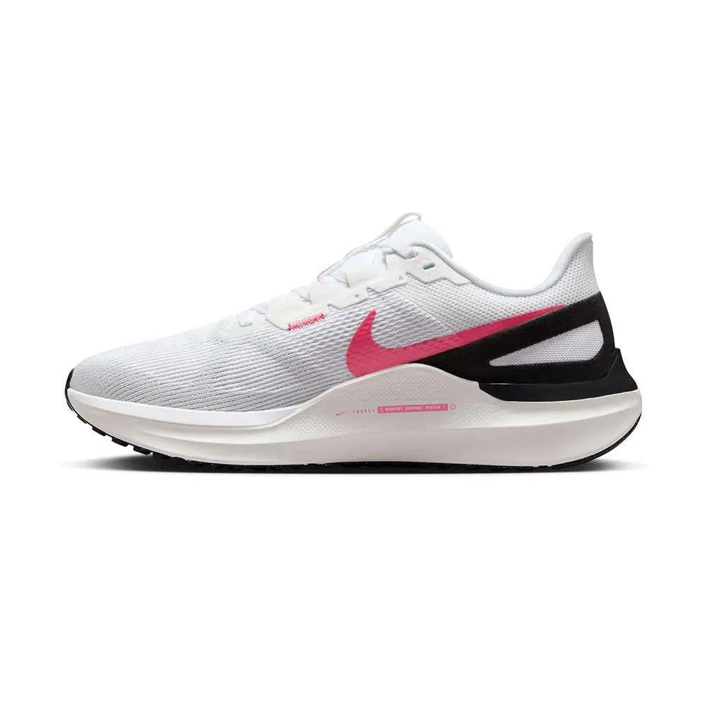 Women's Structure 25 Running Shoe - White/Black Aster Pink/ Pure Platinum - Regular (B)