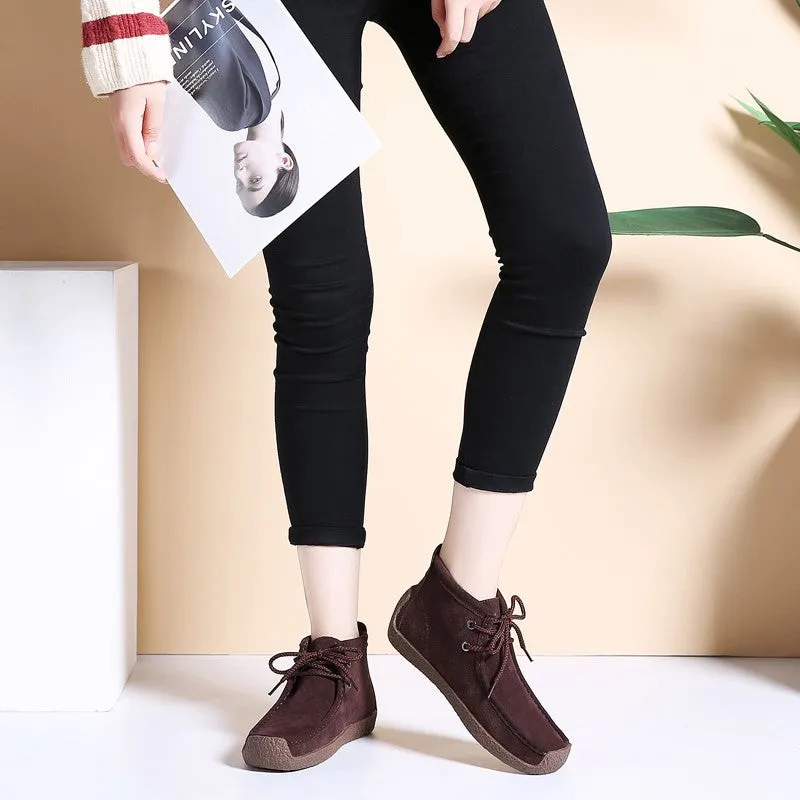 Women's suede stylish trending joker comfortable leisure high top shoes