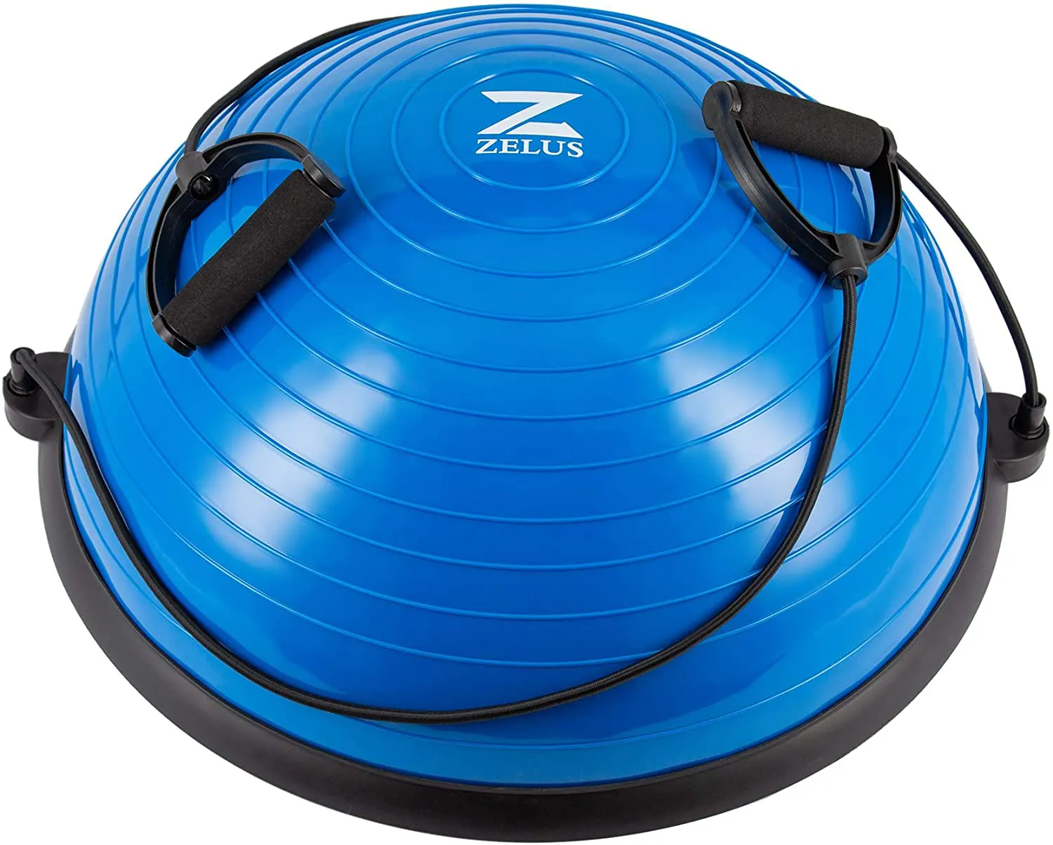 ZELUS Balance Ball Trainer Half Yoga Exercise Ball with Resistance Bands and Foot Pump for Yoga Fitness Home Gym Workout