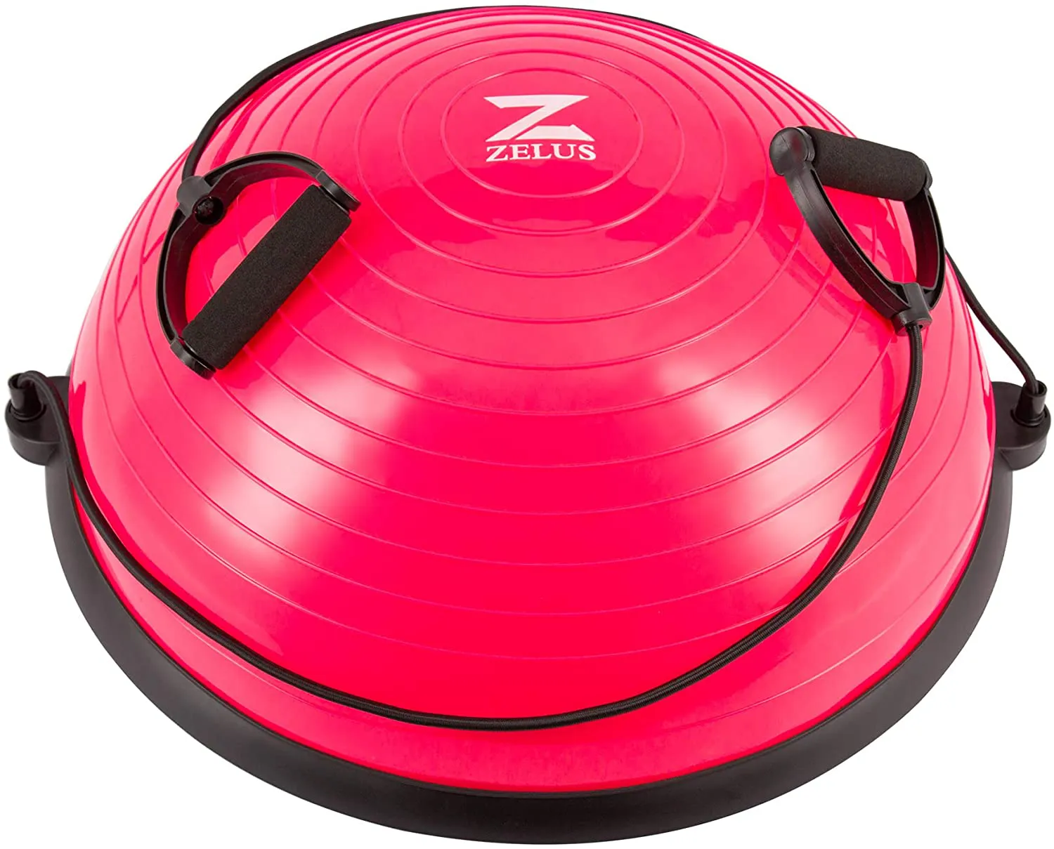 ZELUS Balance Ball Trainer Half Yoga Exercise Ball with Resistance Bands and Foot Pump for Yoga Fitness Home Gym Workout